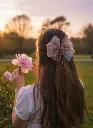 Multicolor Butterfly Hair Bow – Gradient Design with Bead Center