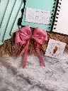 Handmade Pink Ribbon Hair Bow Clip with Rhinestone Center – Elegant Hair Accessory for Girls & Women