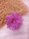 Elegant Organza Scrunchie for Women & Girls – Large Puffy Hair Tie, Stylish Ponytail Holder – Pink