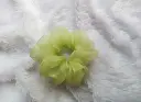 Organza Scrunchie for Women & Girls – Large Puffy Hair Tie, Stylish Ponytail Holder – Green