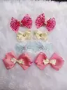 Trendy Combo of 8 Designer Hair Bows for Girls – Pack of 4 Pairs